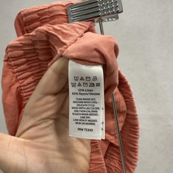 C&C California Pants Womens XL Coral Linen Blend Drawstring Jogger Lounge - Picture 3 of 9